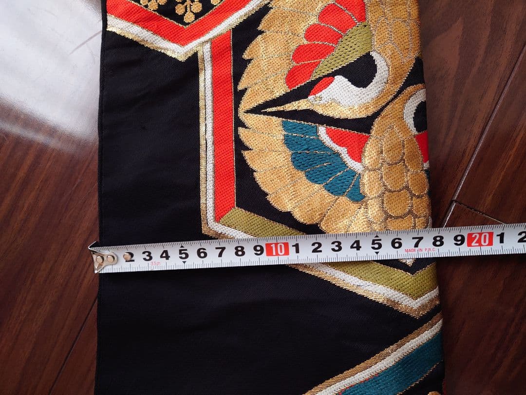 七五三　ハーフ成人式　ジュニア帯　大人用袋帯からの作り帯　子供　1点物　鶴柄