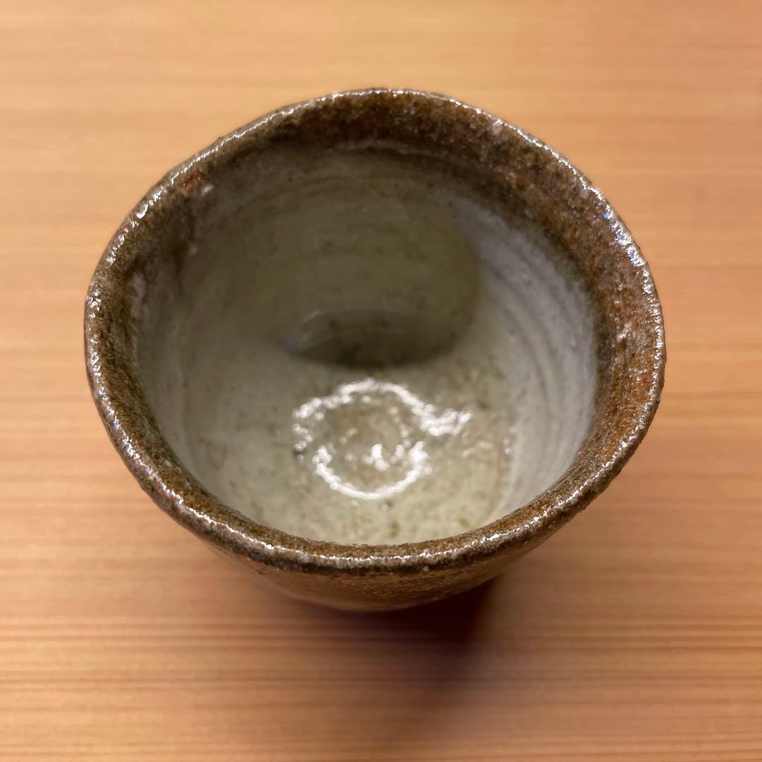 西岡良弘　唐津ぐい呑　５客 小次郎窯　父 西岡小十　共箱あり　朝鮮唐津　班唐津