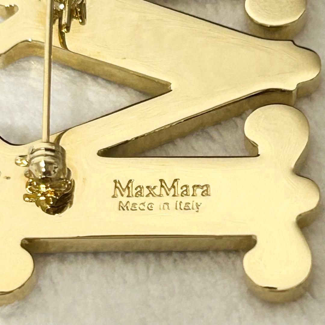✨極美品✨MaxMara マックスマーラ　Mロゴクリスタルブローチ