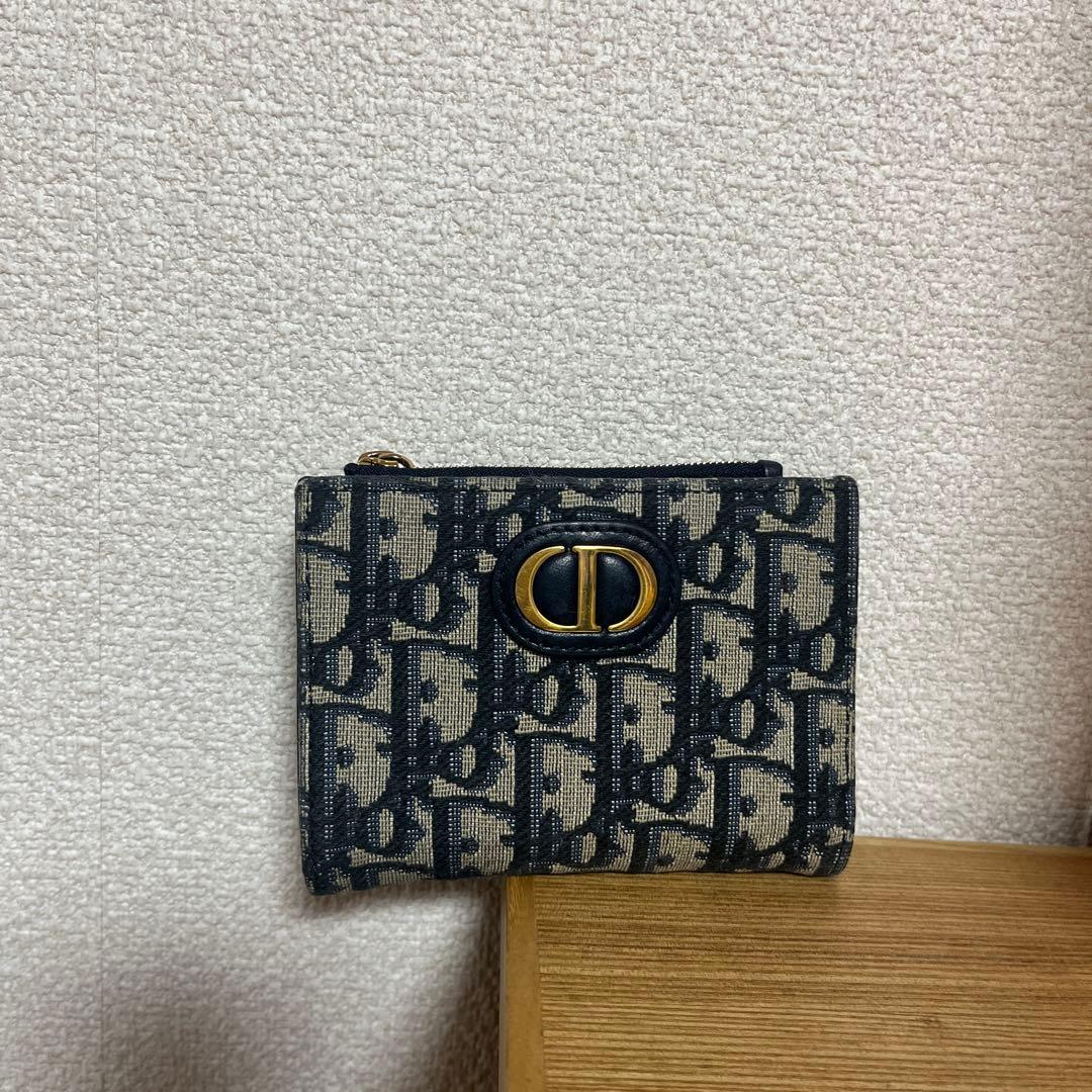 Christian Dior 二つ折り財布 ブラック/ベージュ