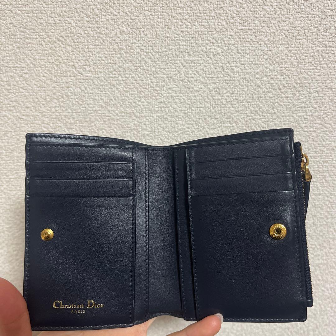Christian Dior 二つ折り財布 ブラック/ベージュ