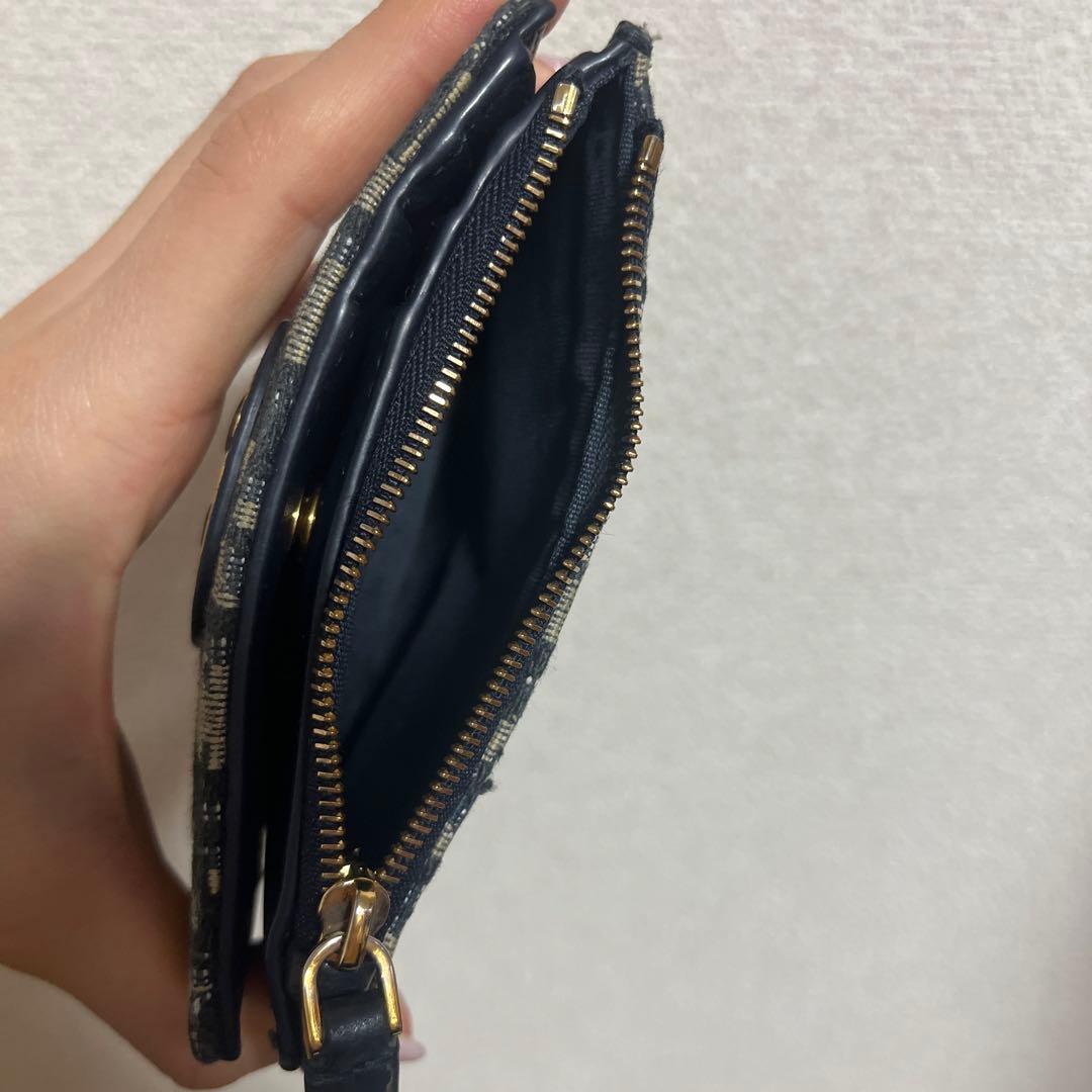 Christian Dior 二つ折り財布 ブラック/ベージュ