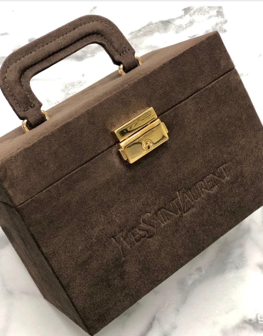 ★送料無料★イヴサンローラン YSL ミニバッグ　メイクボックス　スェード