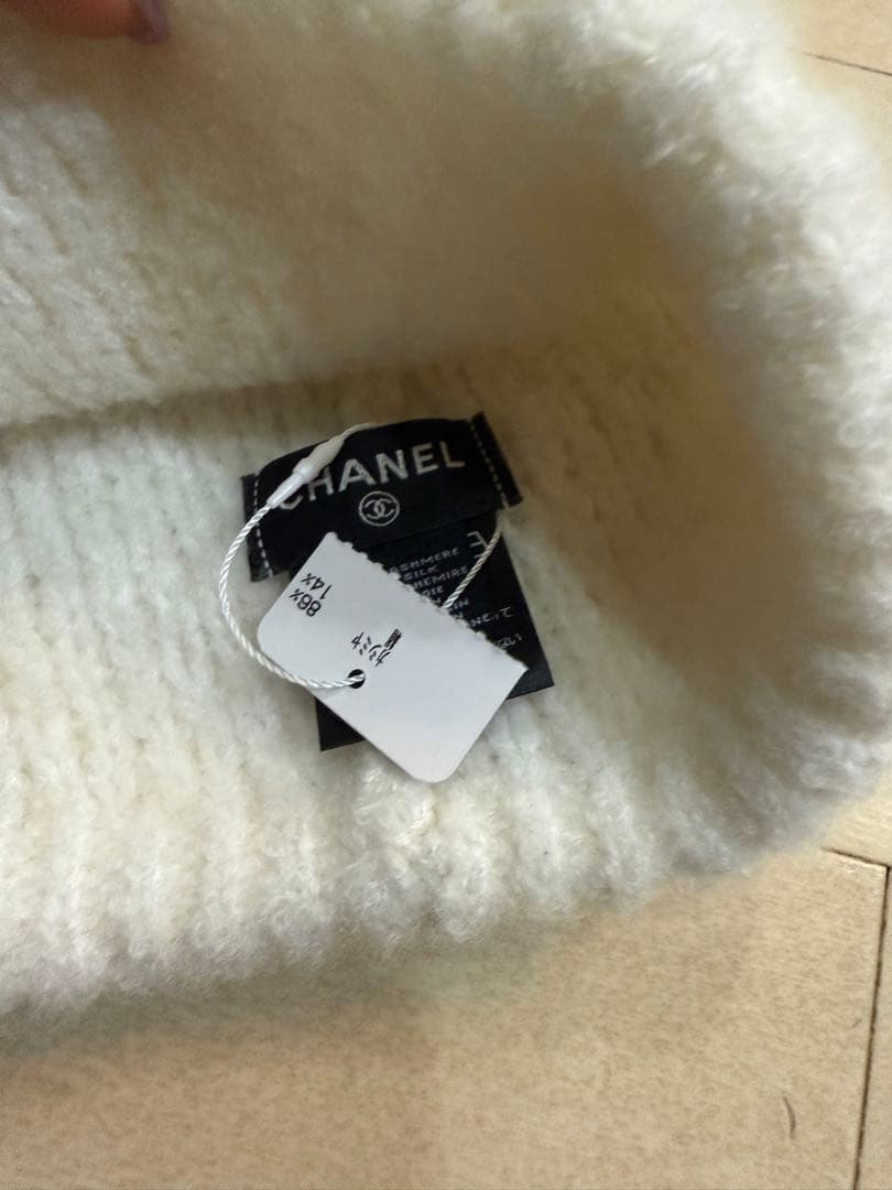 CHANEL ニット帽 ホワイト