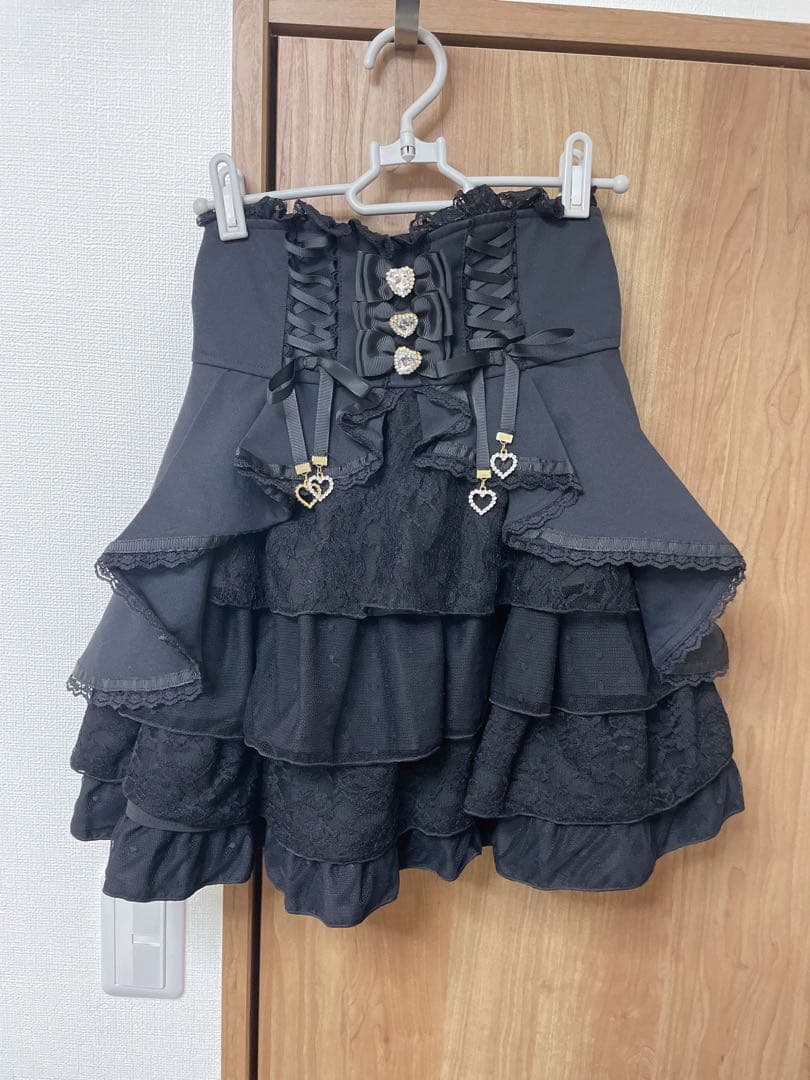 ♡LIZLISA♡フロントカシュクールスカート♡ブラック