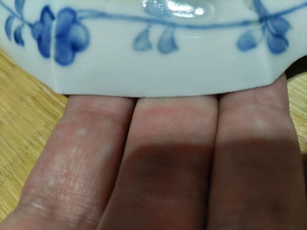 古伊万里 染付 鹿紅葉文 変形皿 江戸前期