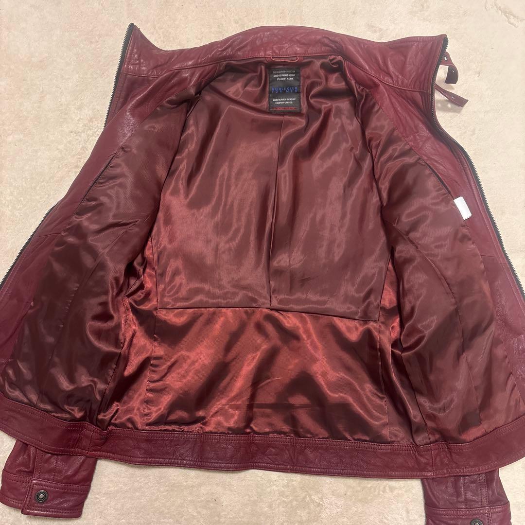00s NICOLE CLUB FOR MEN シングルライダースジャケット　赤