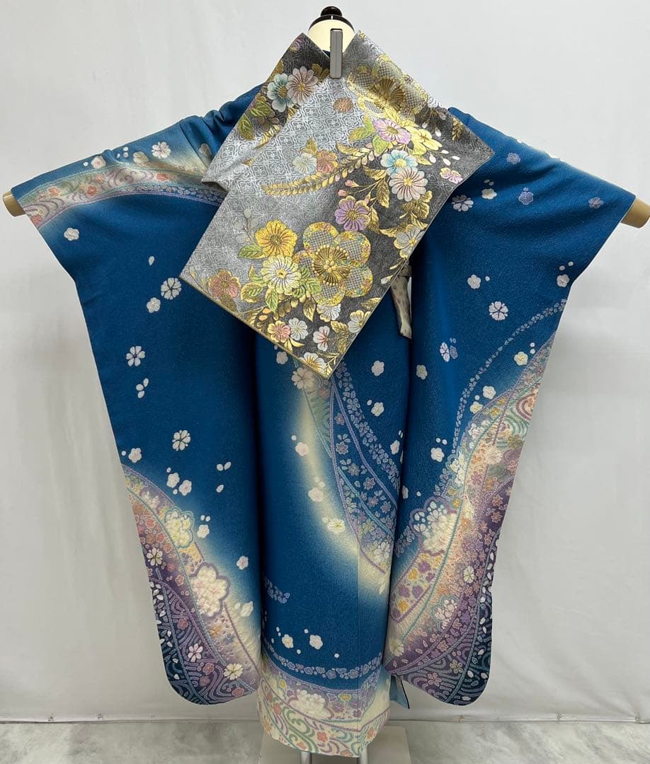 振り袖　フルセット　長襦袢　朧　金彩加工　刺繍入り　金通し　成人式　711