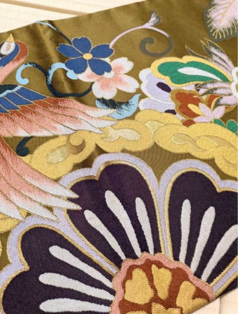 あーさん 白陵苑大庭風 大胆な織柄 鳳凰 花 袋帯