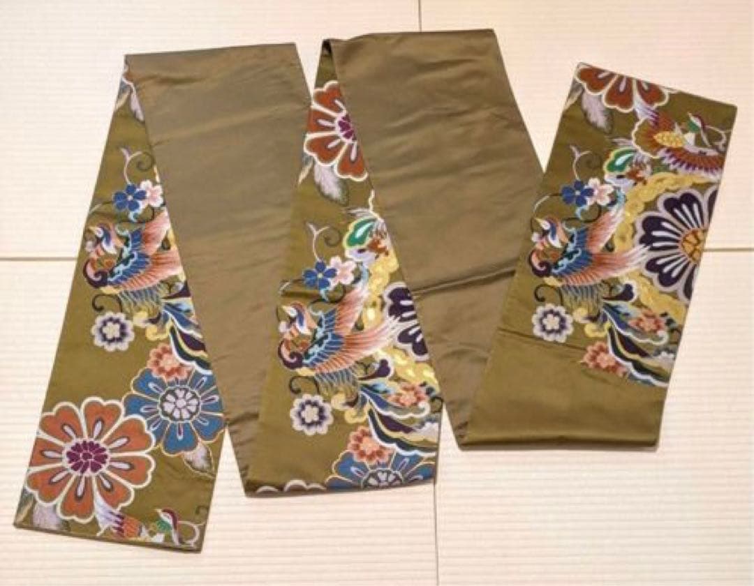 あーさん 白陵苑大庭風 大胆な織柄 鳳凰 花 袋帯