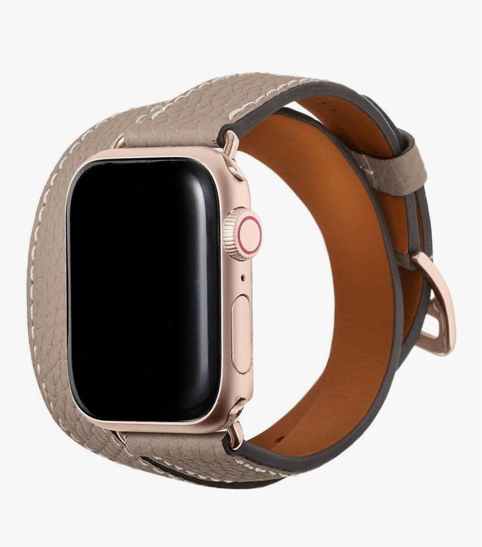 【新品】[BONAVENTURA］アップルウォッチレザーバンド グレージュ