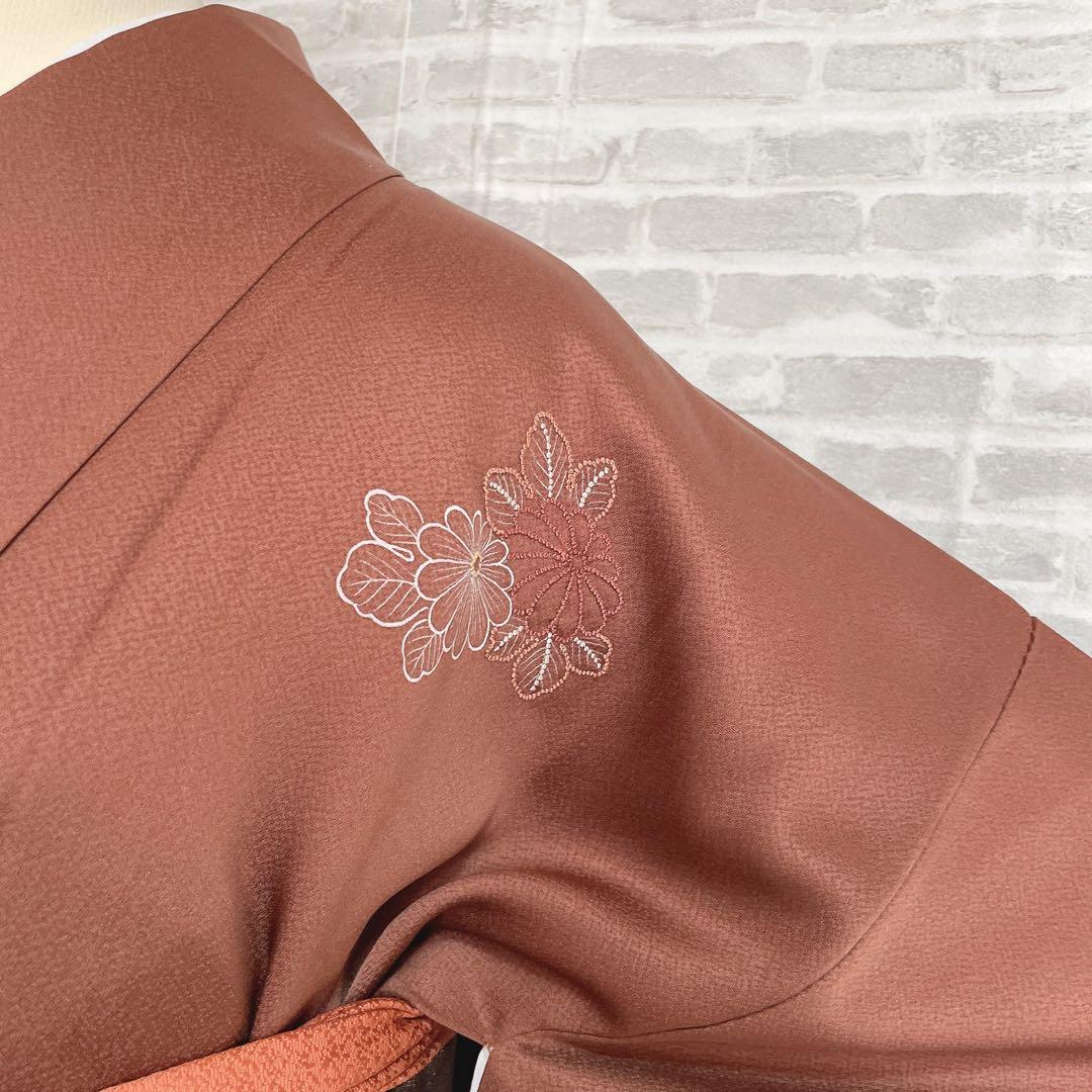 訪問着+長襦袢　フルセット　椿　相良刺繍　入学式　卒業式　着物　付け下げ　H10