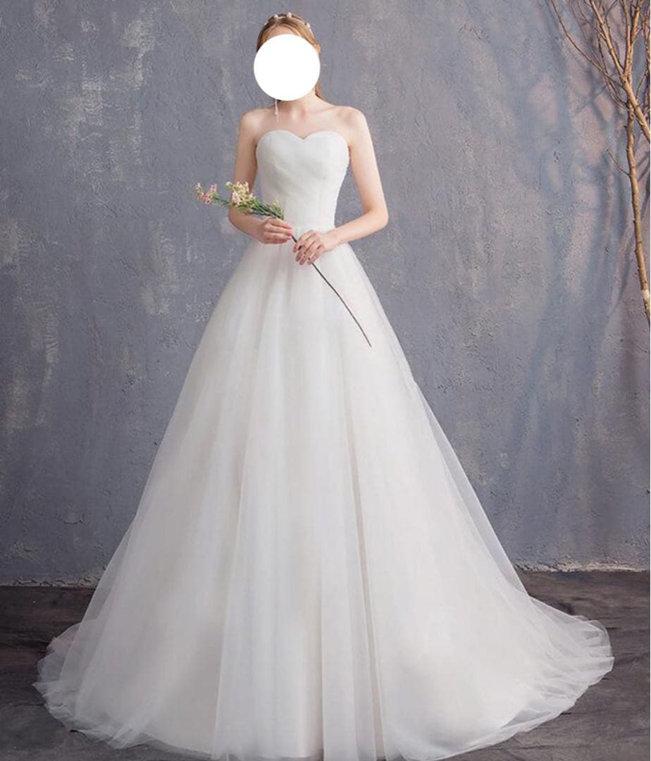 【美品】ウェディングドレス　前撮りドレス　Aライン　ビスチェ