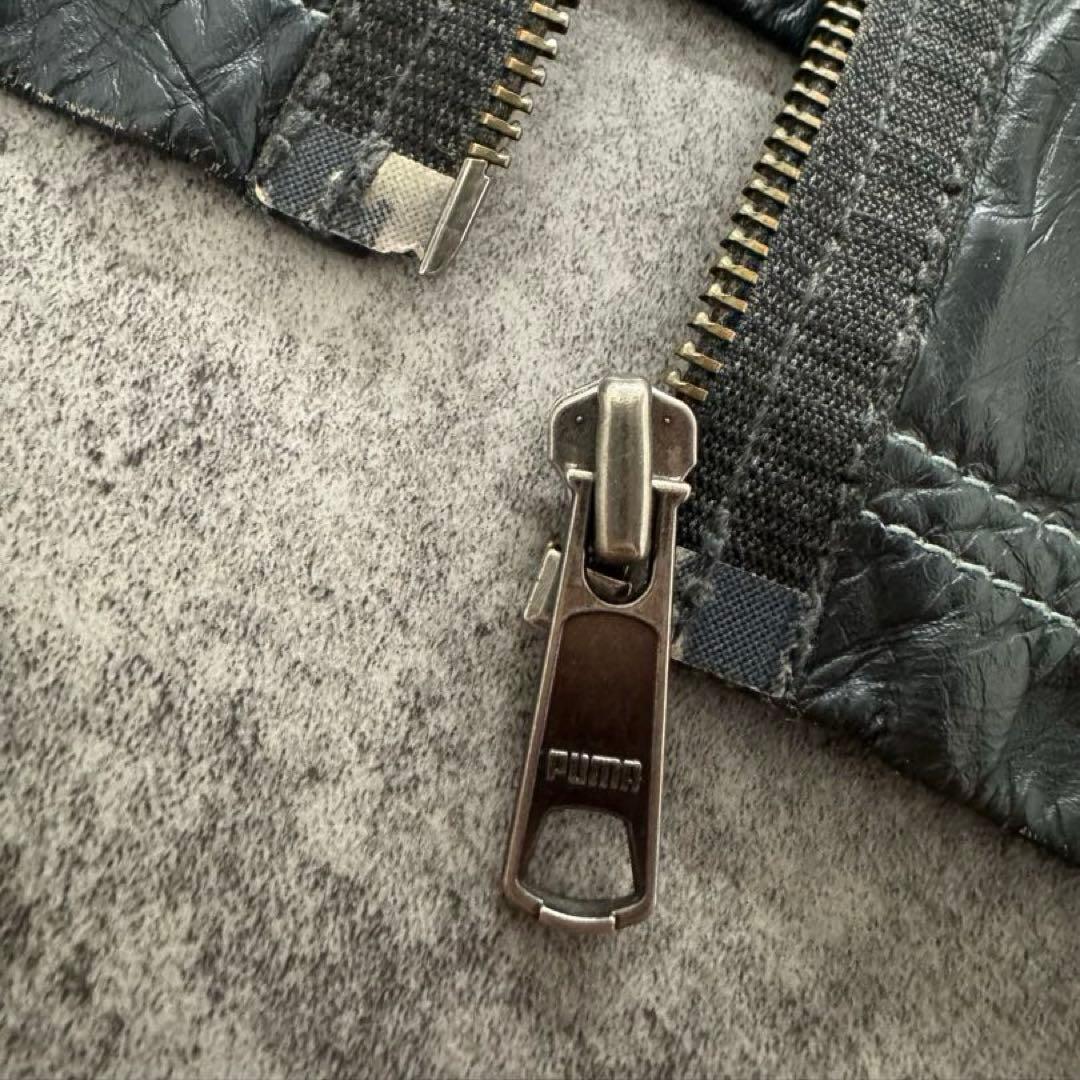 00s PUMA M レザージャケット　フェード　vintage加工　牛革　短丈