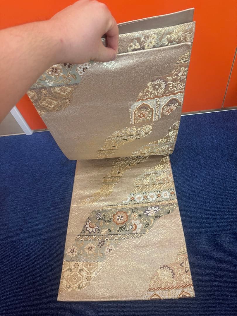2682袋帯 古代彫金紋 西陣織 金糸　高級上質上品　約440cm 未使用