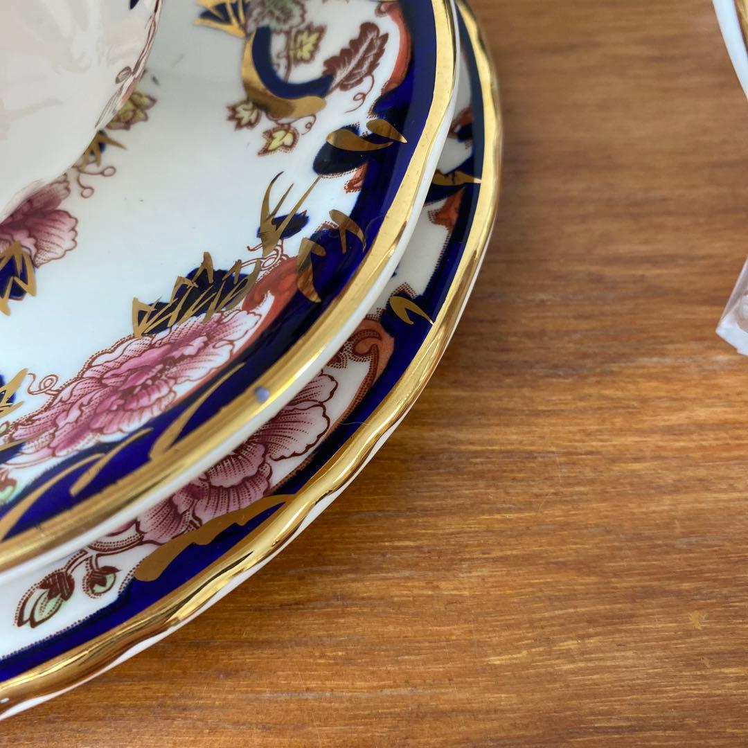 メイソンズ　ブルー　マンダレイ　ピオニー　カップ　ソーサー　プレート　2客セット