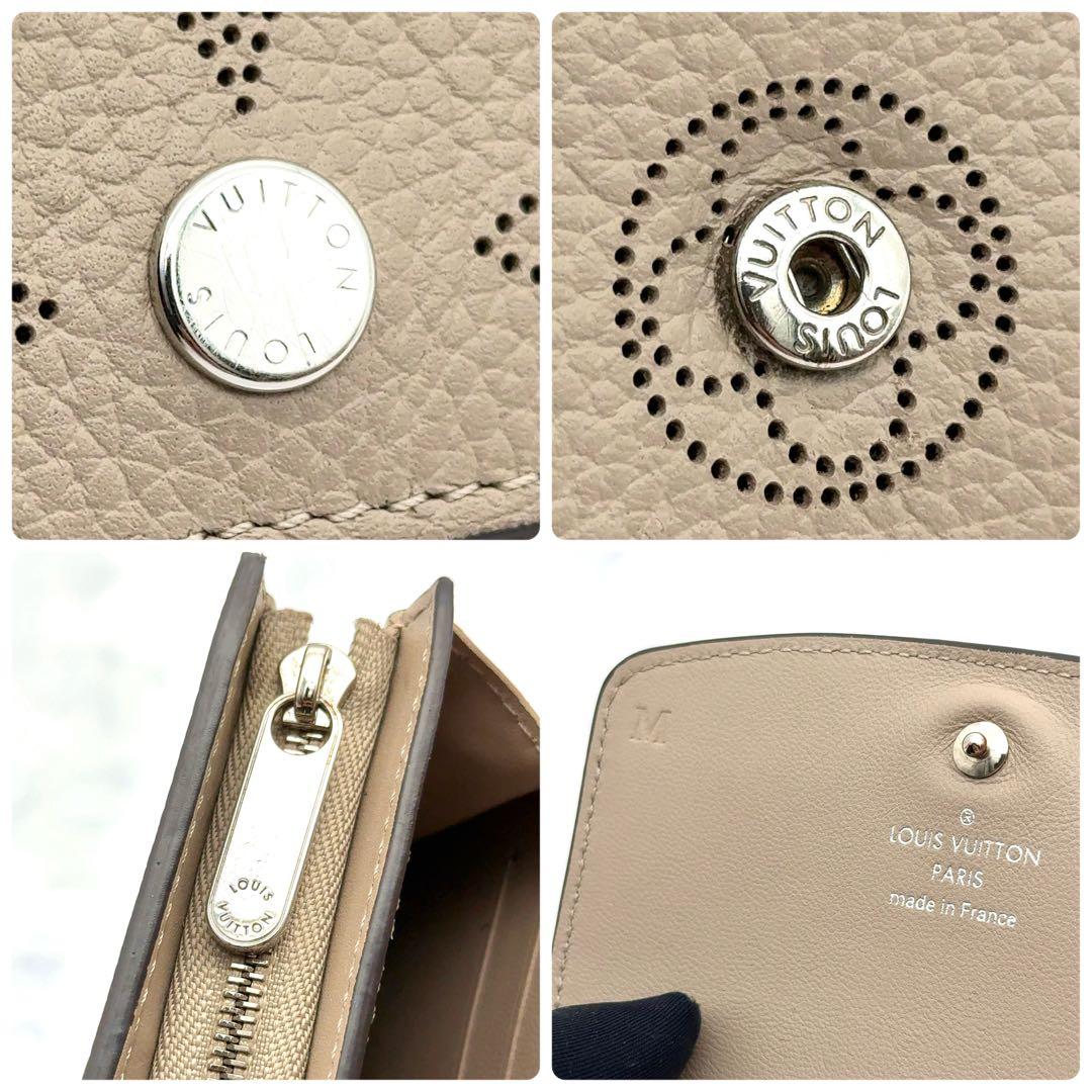 【最高級美品】ルイヴィトン イリスコンパクト マヒナ 二つ折り財布 ベージュ