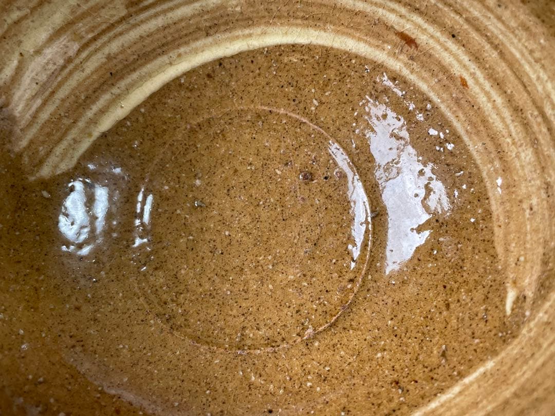 陶芸家　作家物　九代　長岡住右衛門　長岡空味 刷毛目茶碗　伊羅保　出雲　楽山焼