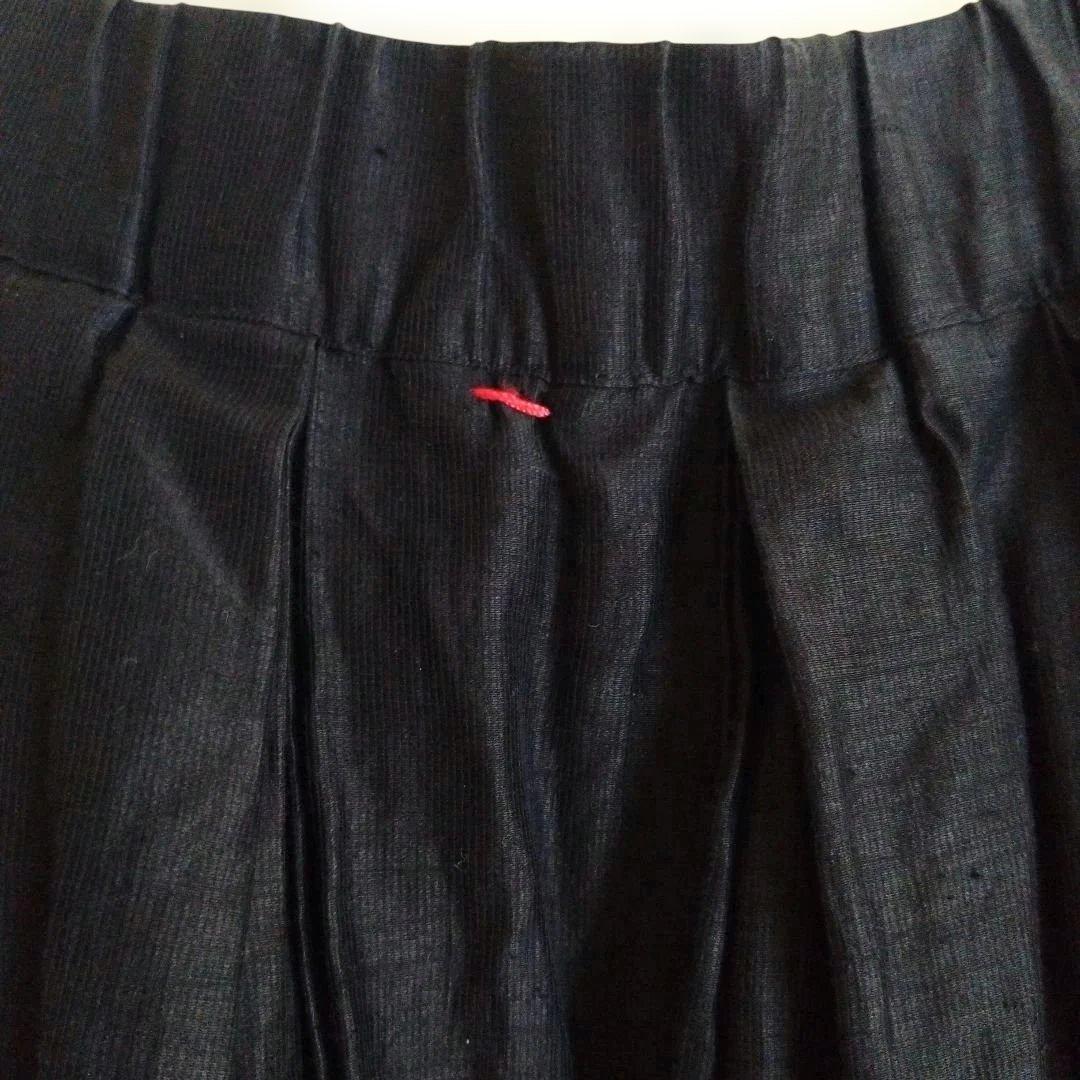 CASEY CASEY リネンブラック ギャザースカート★補修あり