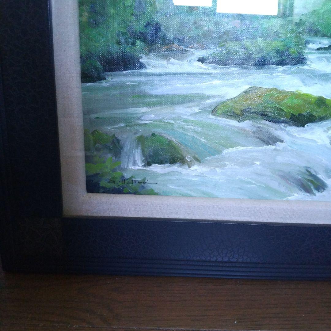 油彩画 新緑奥入瀬