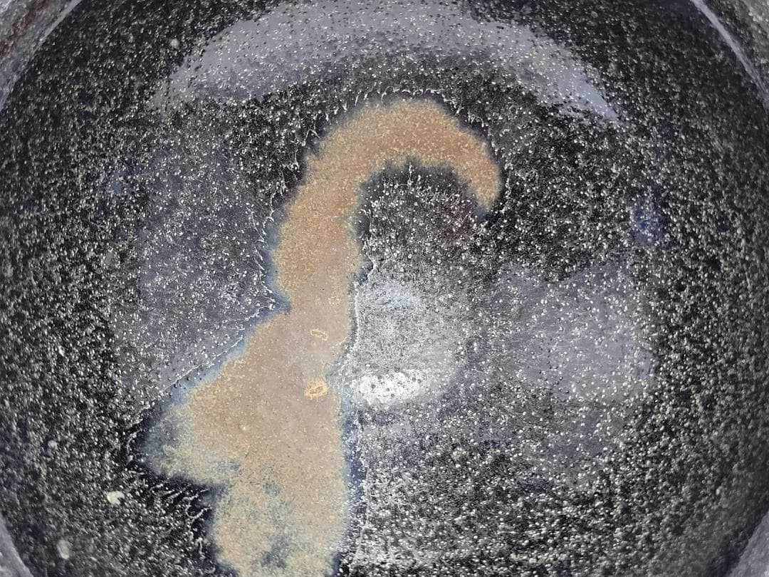 黒釉 窯変紋 茶碗 宋元時代 幅約15.7cm