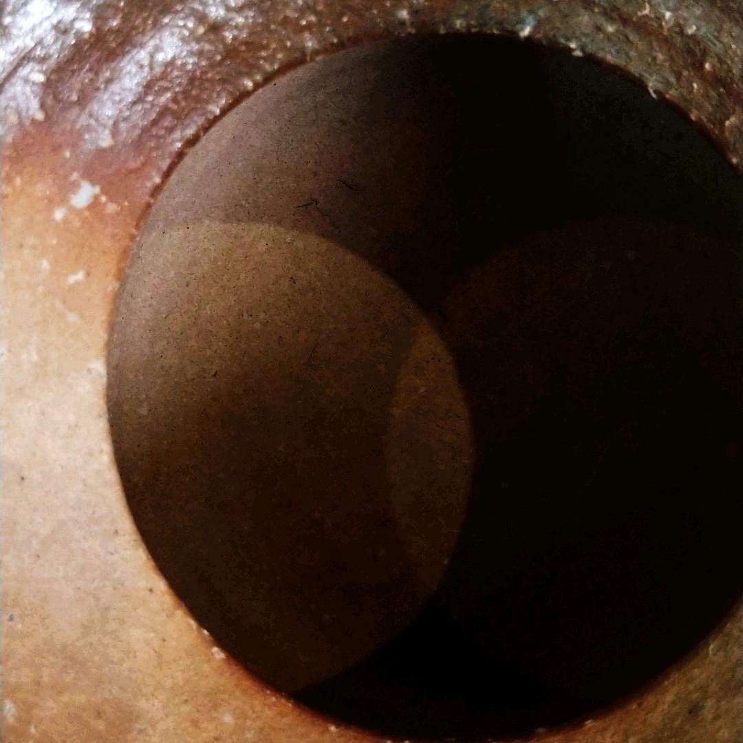 【茶道具】古来窯　上田光春作　信楽耳付水指