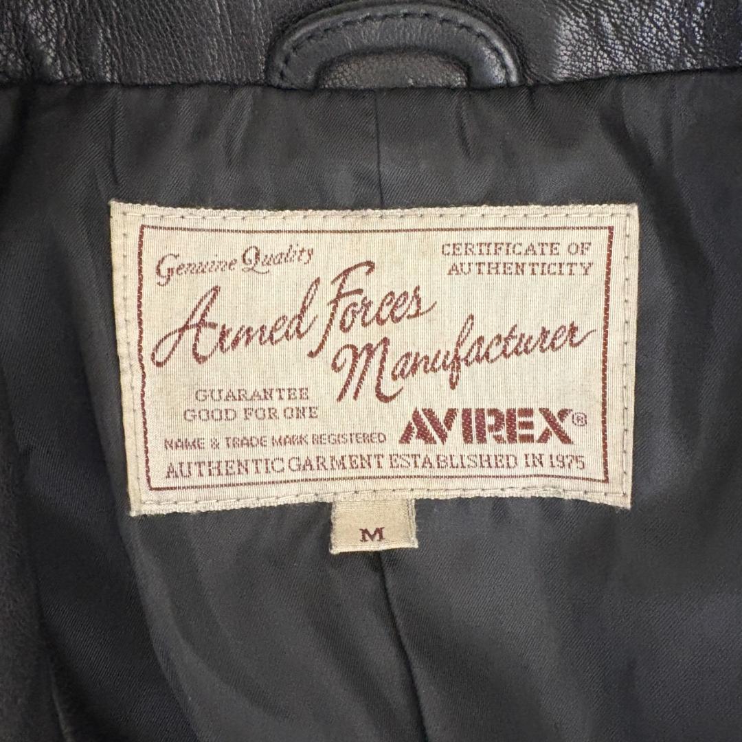 AVIREX ブラック シングルライダース ジャケット M メンズ