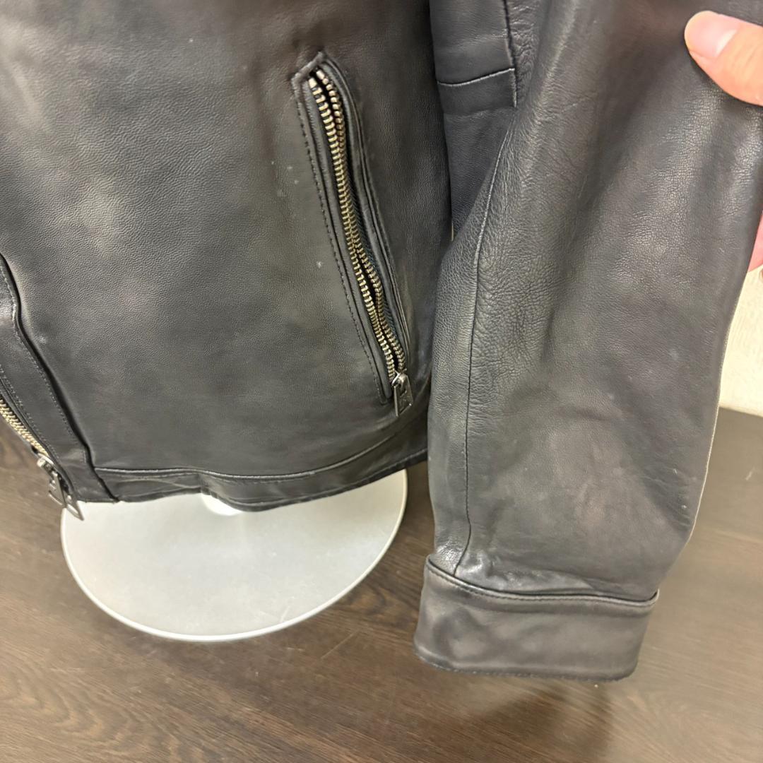 AVIREX ブラック シングルライダース ジャケット M メンズ