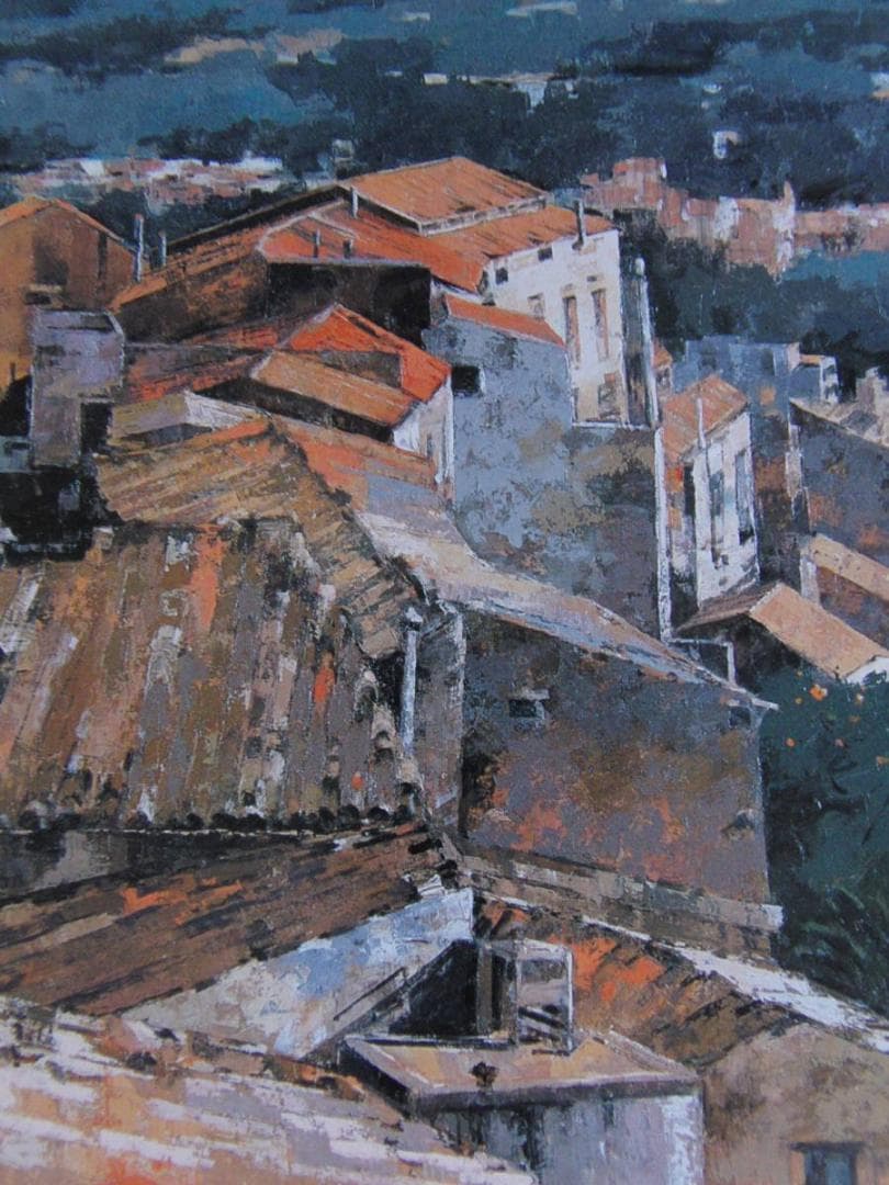 大島和芳、【イブラの丘より（シチリヤ島）】、希少な額装用画集より