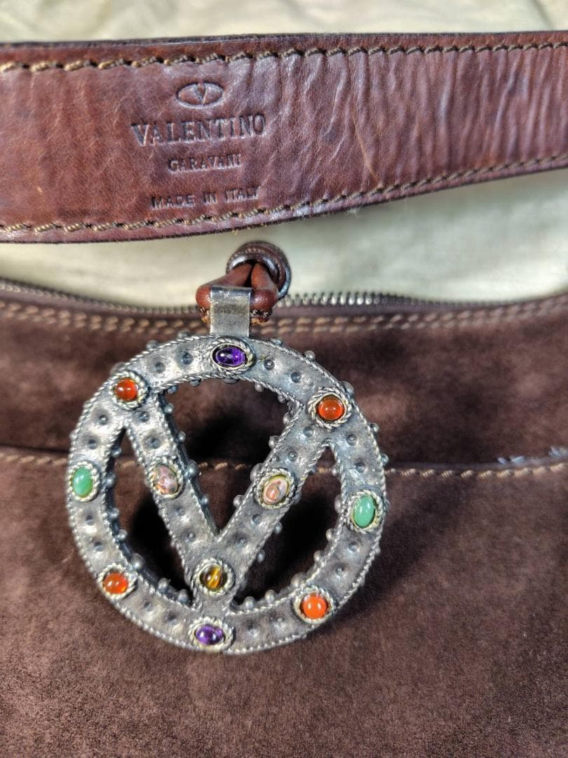 ヴァレンチノ　ワンショルダーバッグ スエード　レザー