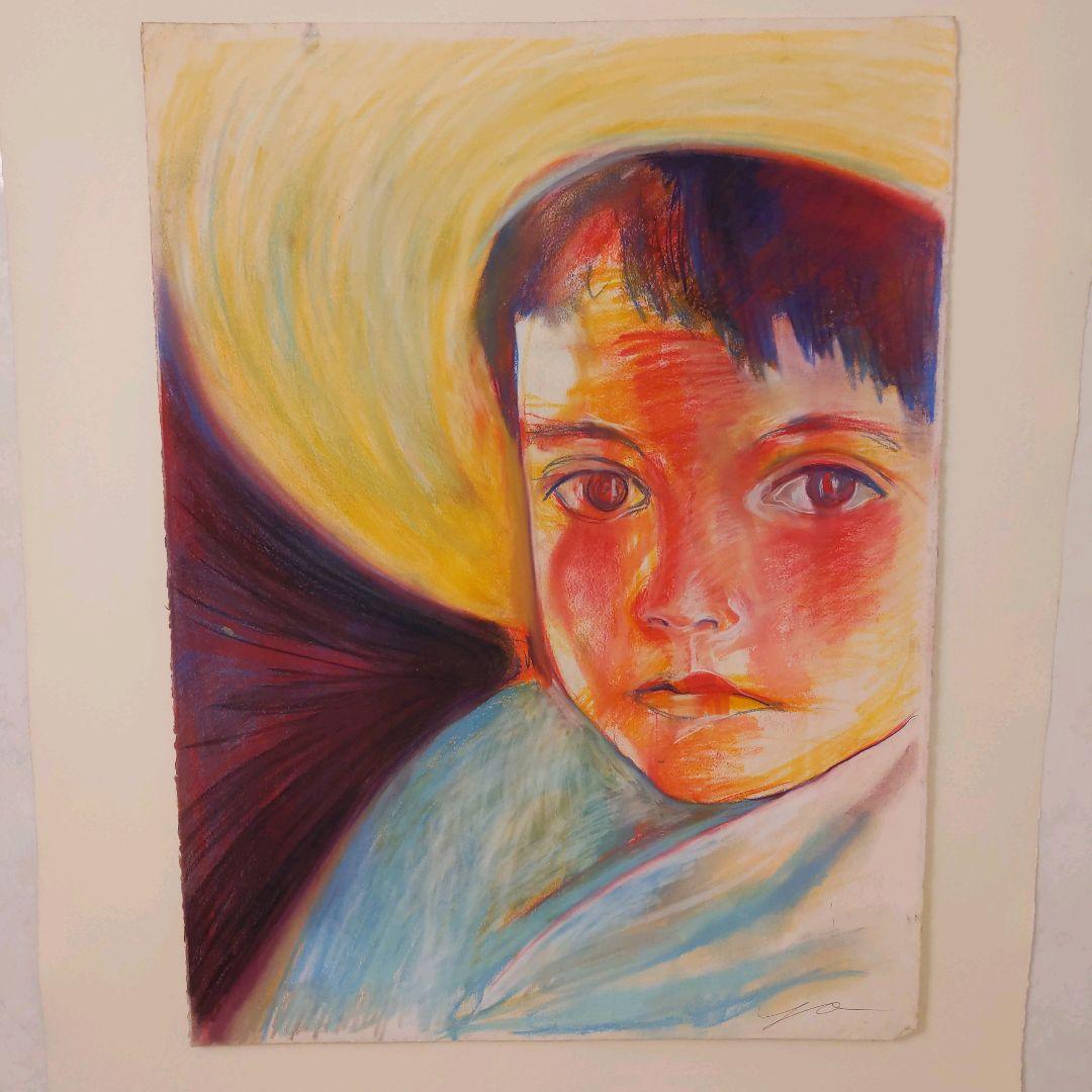 パステル　ドローイング　無題　額装なし