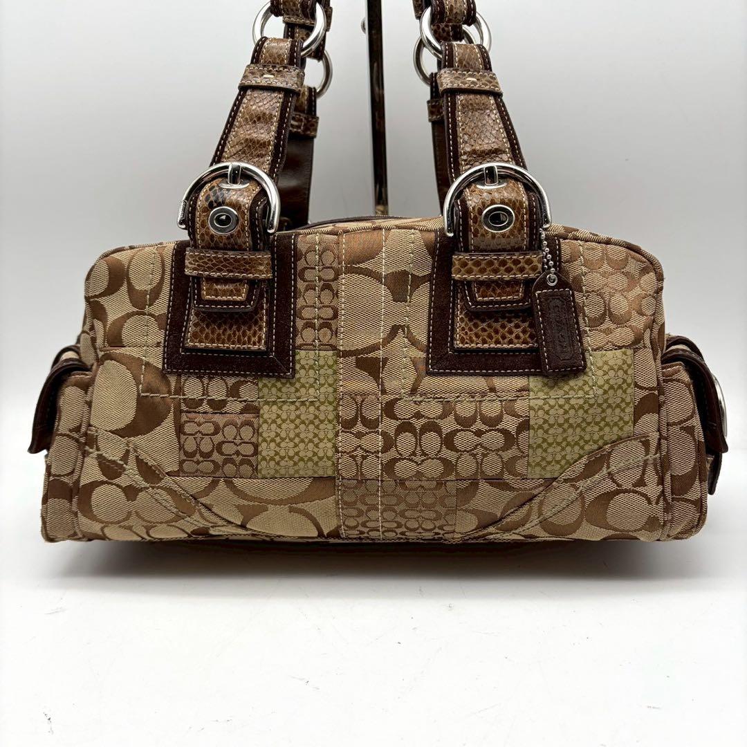 コーチ ハンドバッグ ソーホー パッチワーク y2k 茶 10088