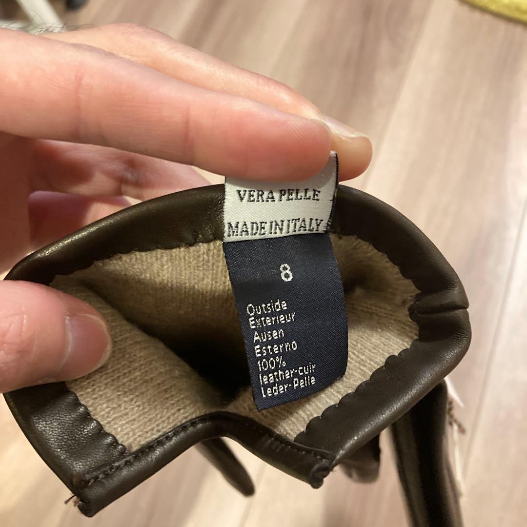 レザーグローブ　ダークブラウン　イタリア製