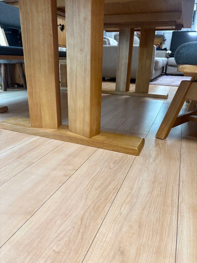 ※引き取り限定※『白王』無垢材180ダイニングテーブル6点セット回転椅子➕ベンチ