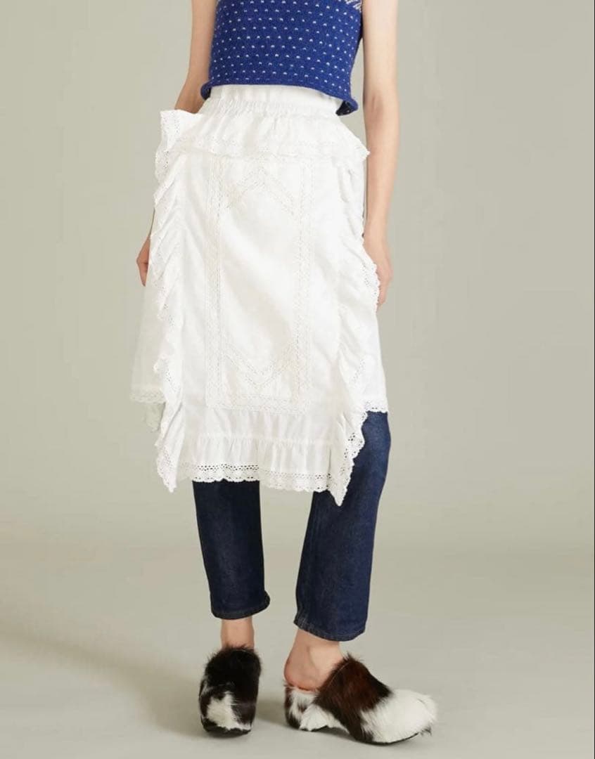 スローブイエナ　クリンクル　レーススカート　クッションブラウス　ヴィンテージ