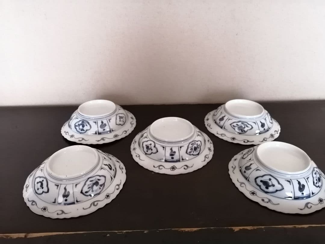 古伊万里　染付 皿 5客セット　江戸時代