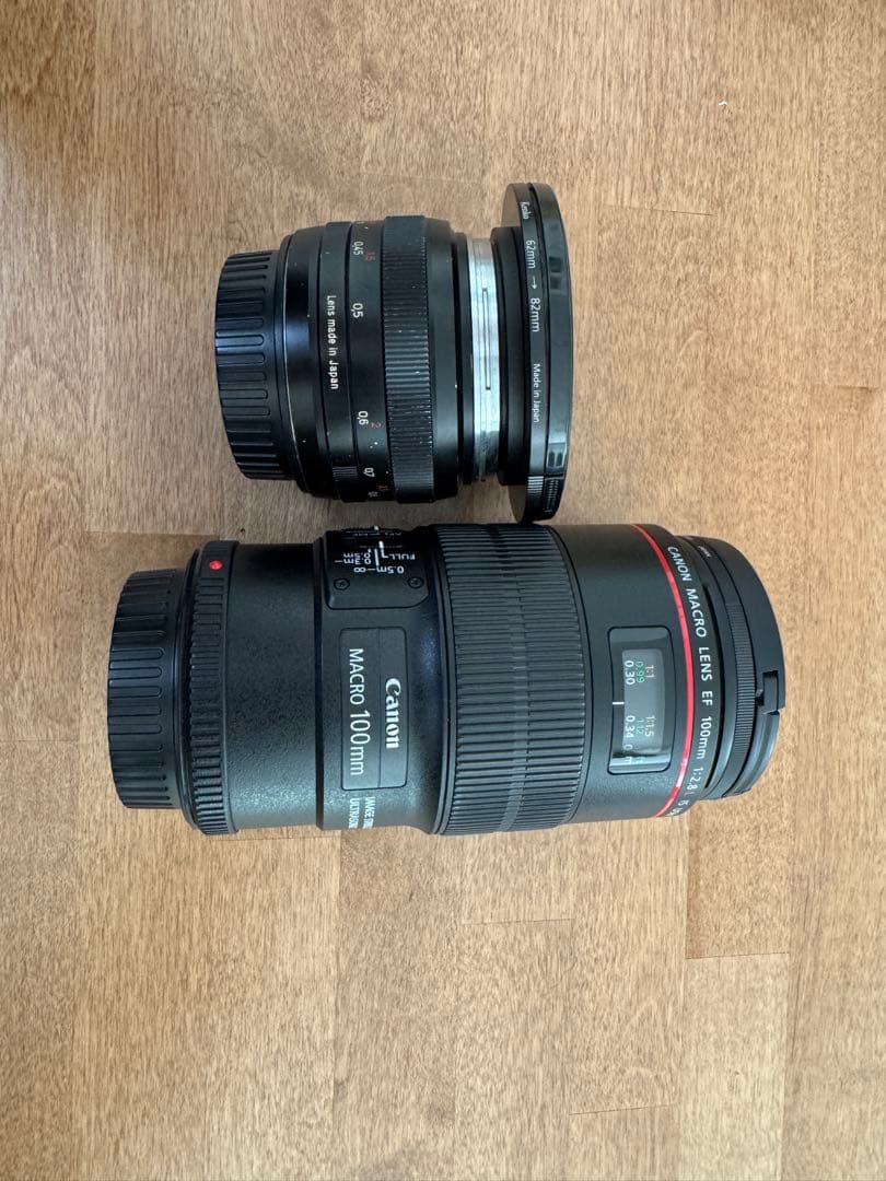 レンズ(単焦点) Canon Macro 100mm + Carl Zeiss 50mm
