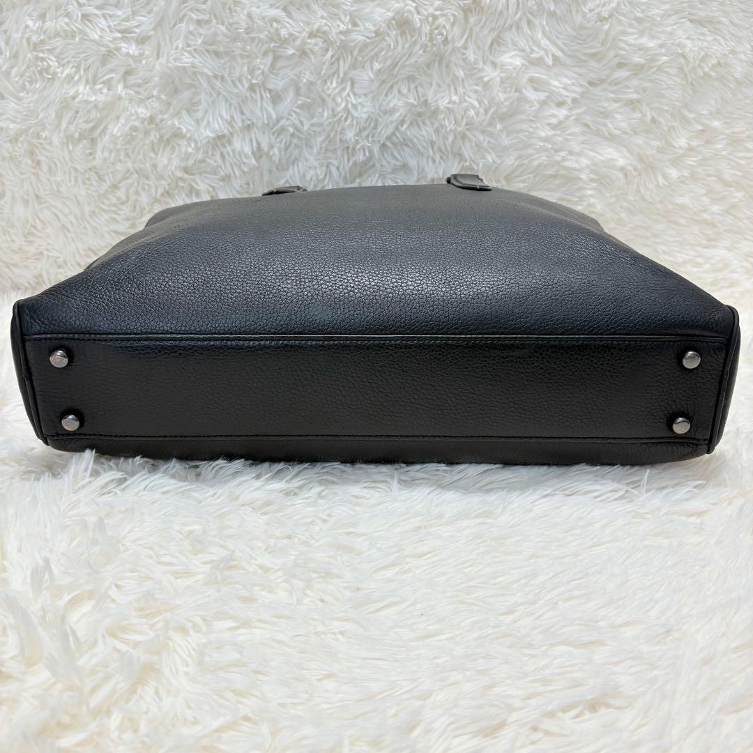 美品 コーチ ブリーフケース 2way オールレザー グラハム シボ革 ブラック