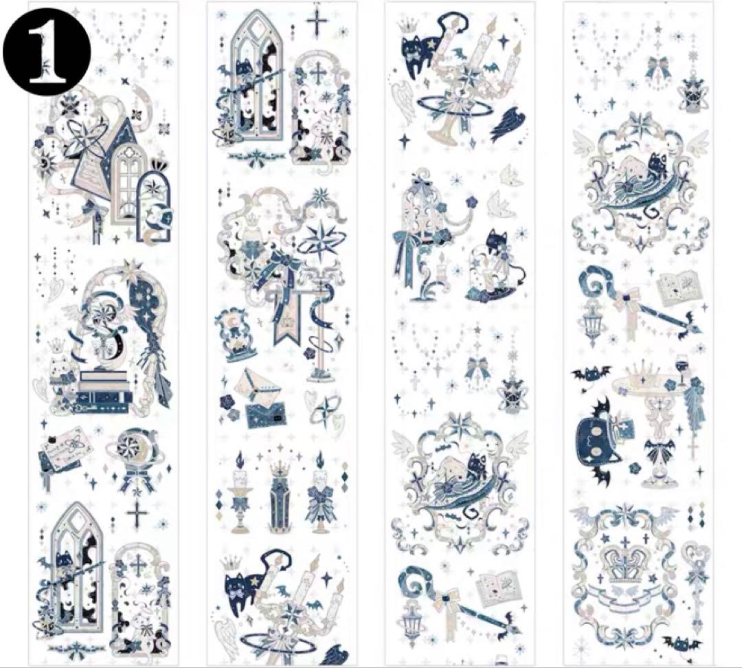 【D1】海外　10m巻　貝殻光/ホログラムマスキングテープ　装飾系/人物系/背景
