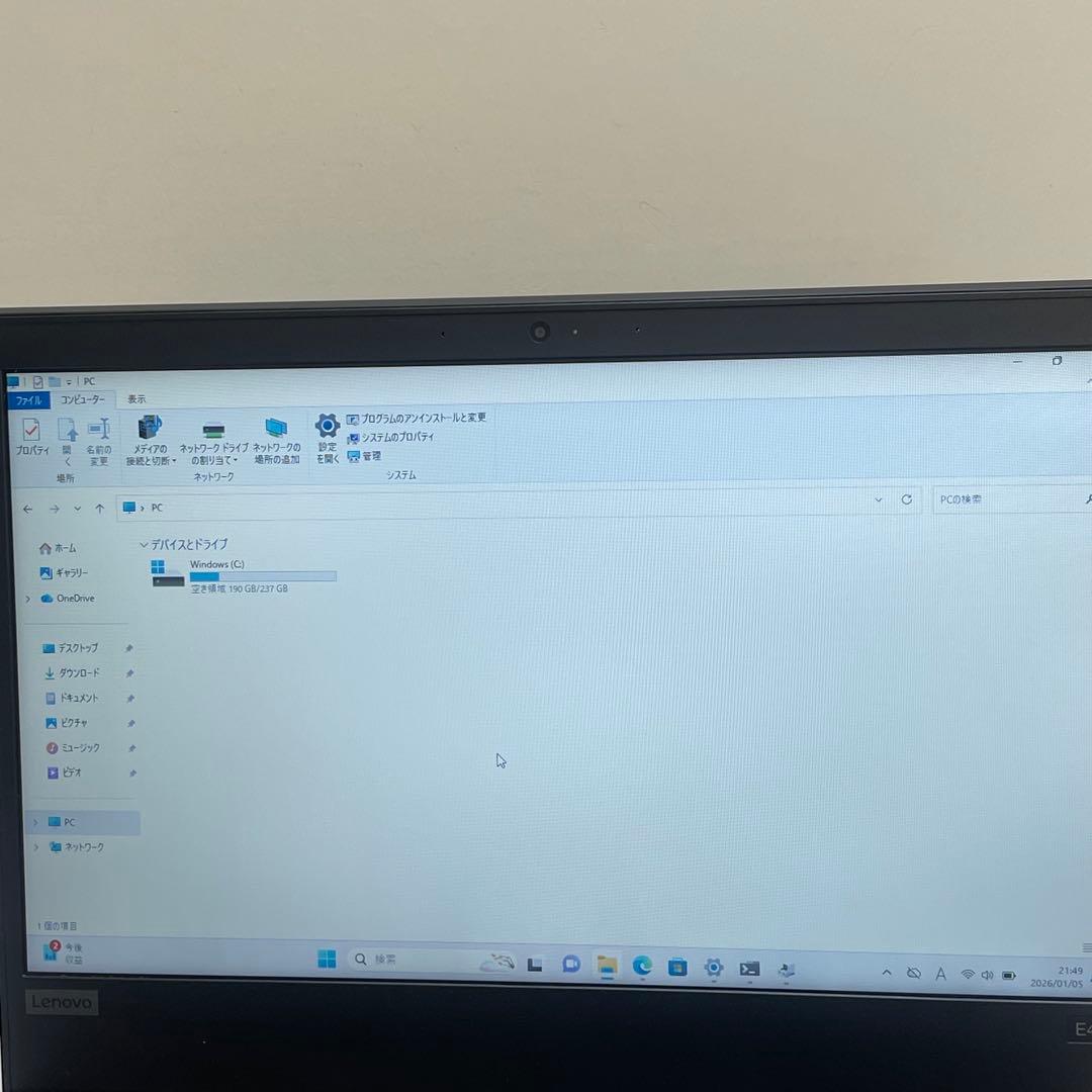#742 レノボThinkpad E490 i5-8265U 16 Office