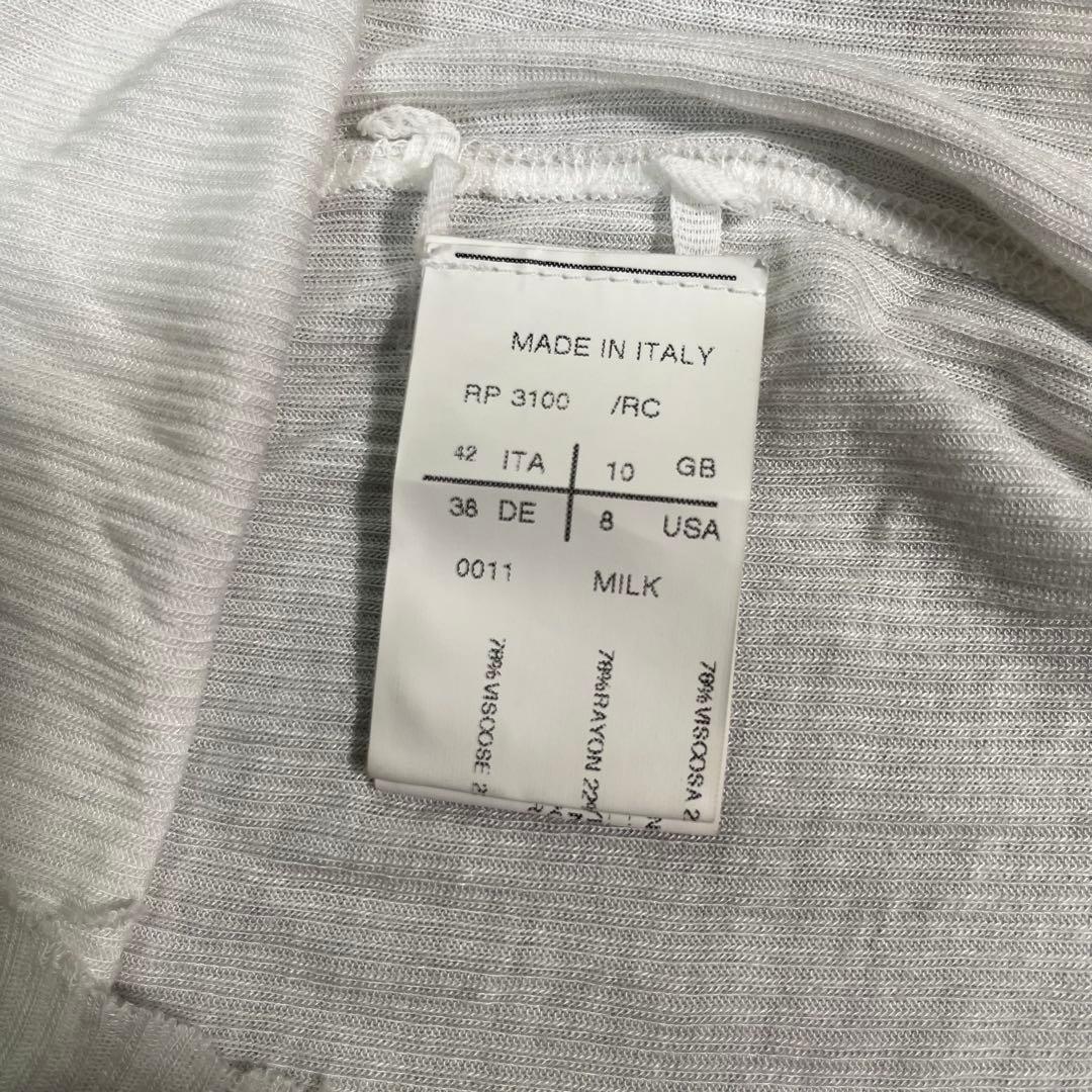 12ss Rick Owens リブタンクトップ　白【42】レーヨン　シルク