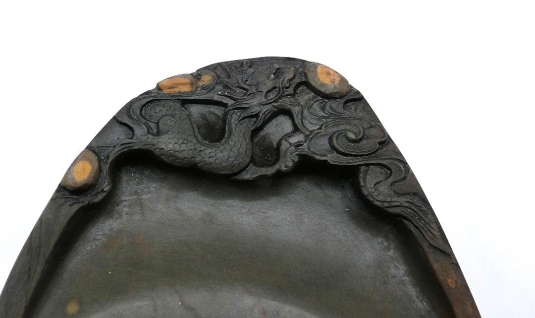 B 書道具 端渓硯　名硯　石眼　中国杭州　 未使用品