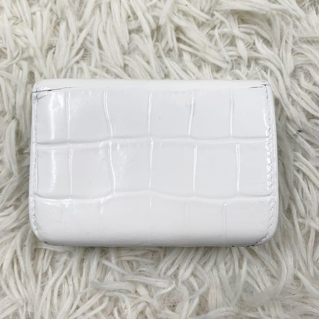 バレンシアガ 三つ折り財布 BBロゴ クロコ ホワイト