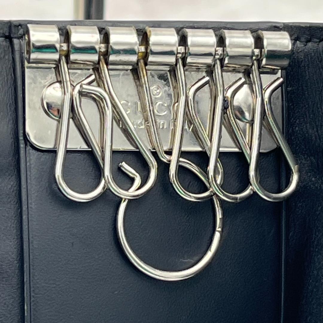 【美品】GUCCI グッチ シェリーライン GG柄 6連 キーケース ブラック