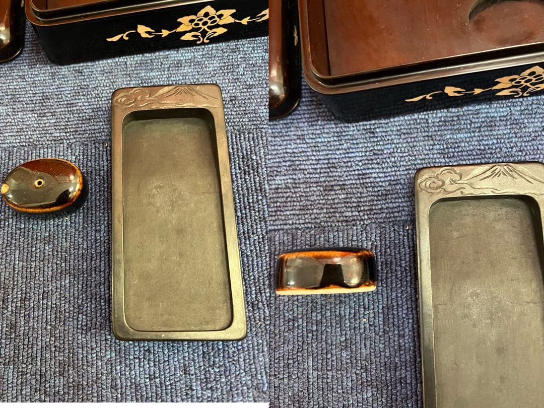 1169  書道  美術  硯  雨畑　螺鈿箱