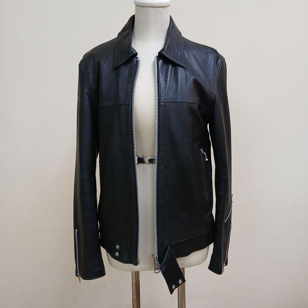 オブザネイジュスタイル襟付シングルライダースジャケット、ロンジャン、シドジャン。