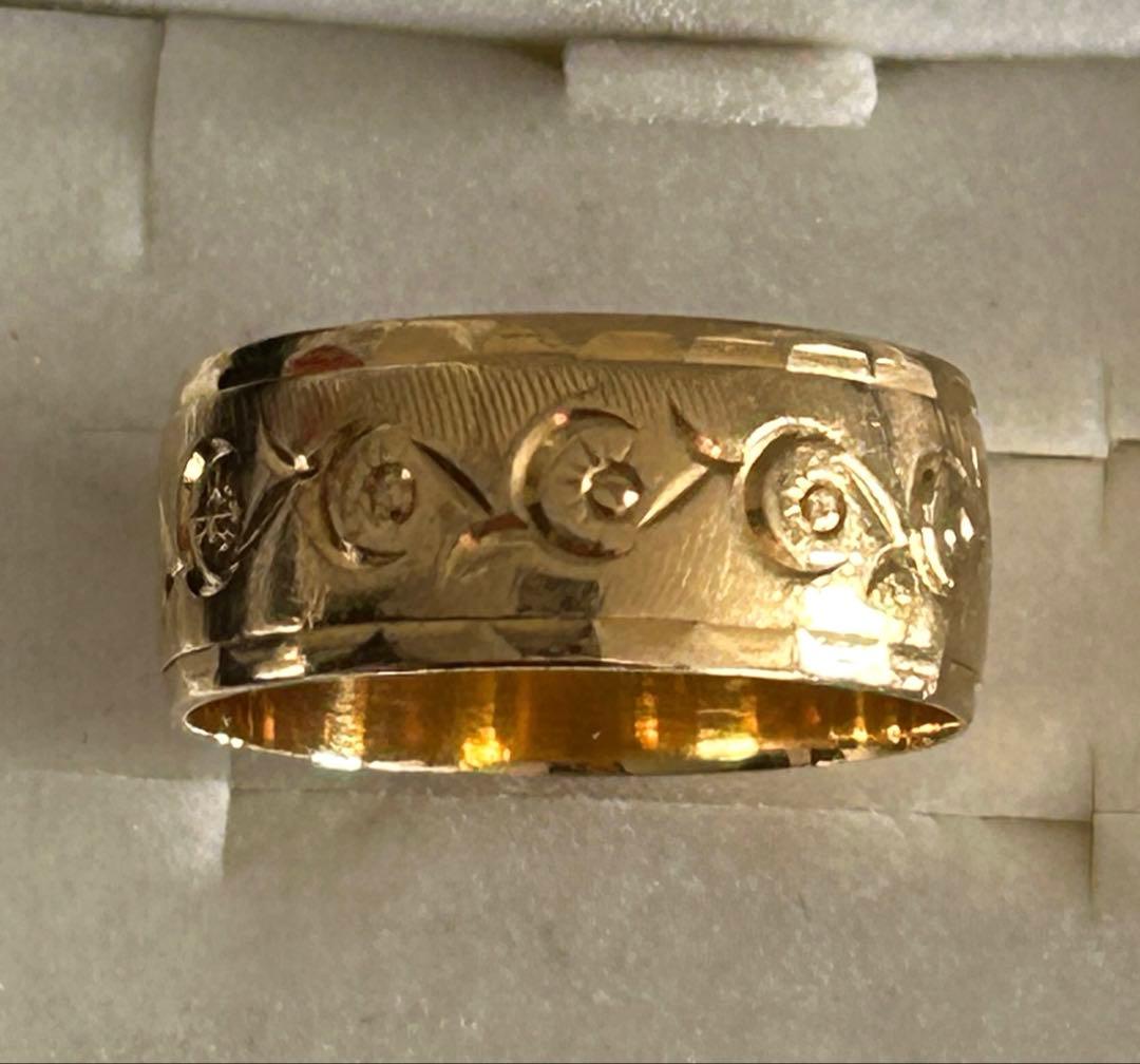 K18 平打ち デザインリング 造幣局刻印 約4.2g