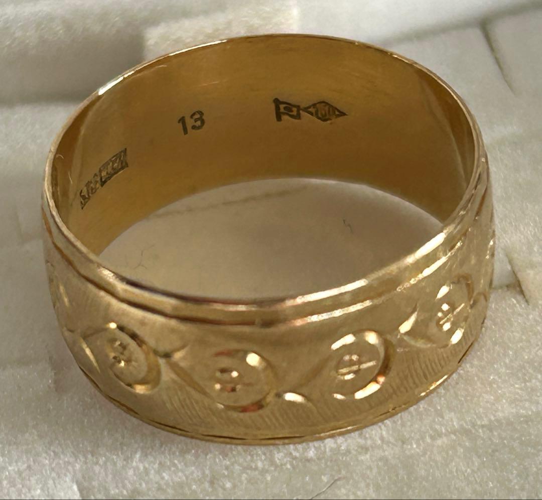 K18 平打ち デザインリング 造幣局刻印 約4.2g