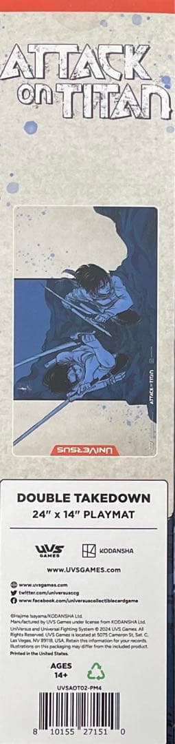 進撃の巨人　プレイマット　リヴァイ　ミカサ