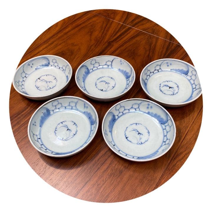 古伊万里染付四寸取皿5枚セット